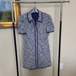 Purple Tweed Short Sleeve Dress RP Rachel Parcell